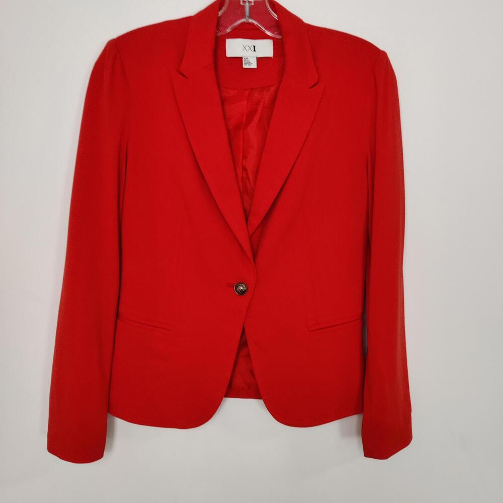 XXI Red One Button Blazer Women's Size Small Preppy Business Casual